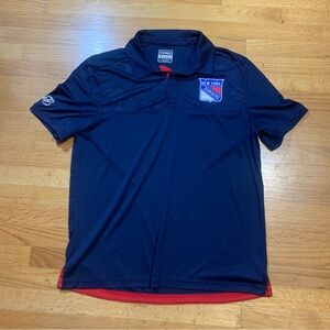 New York Rangers NHL Fanatics Authentic Pro Polo Short Sleeve Shirt Blue Mens XL